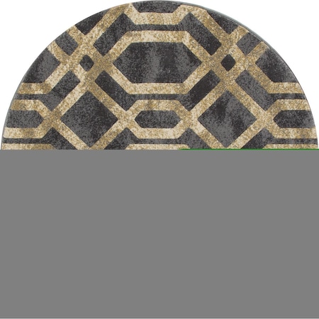 Art Carpet 8 Ft. Bastille Collection Fretwork Border Woven Round Area Rug, Gray 841864108610